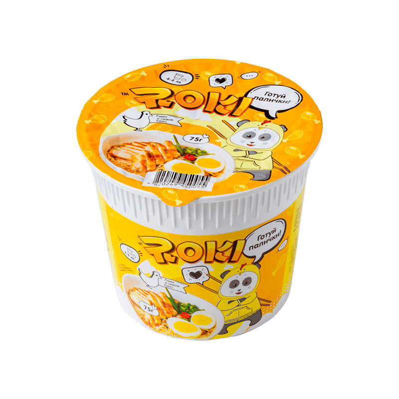 Рамен зі смаком курки з рисовою локшиною TM Roki стакан 75г