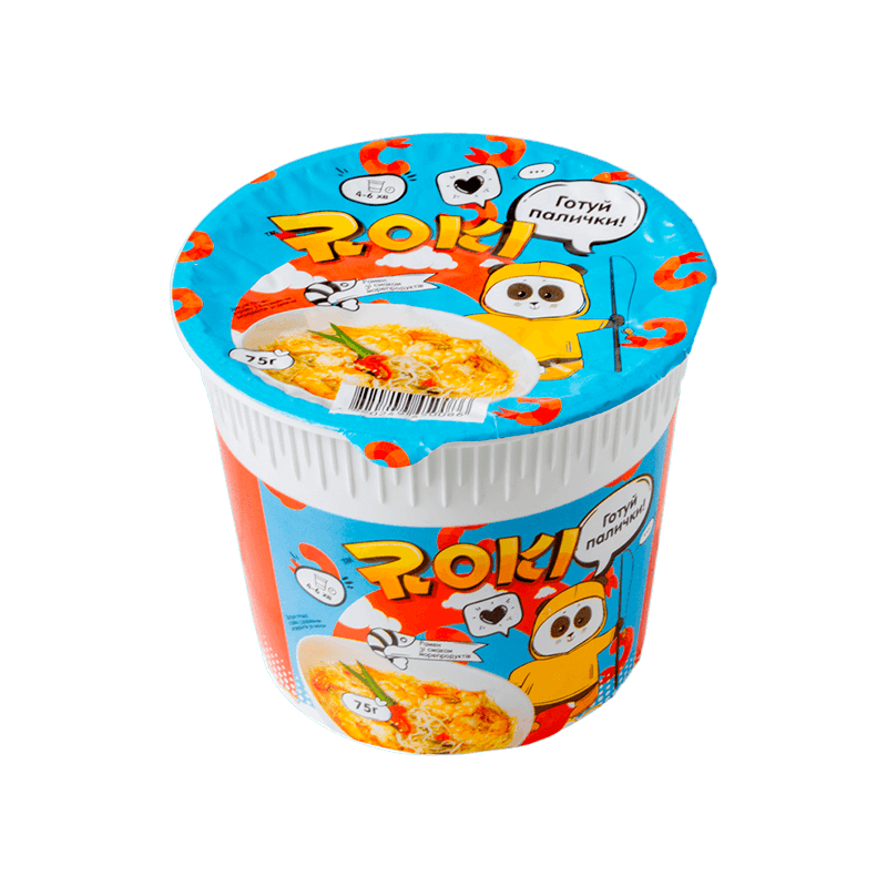 Рамен зі смаком морепродуктів з рисовою локшиною TM Roki стакан 75г