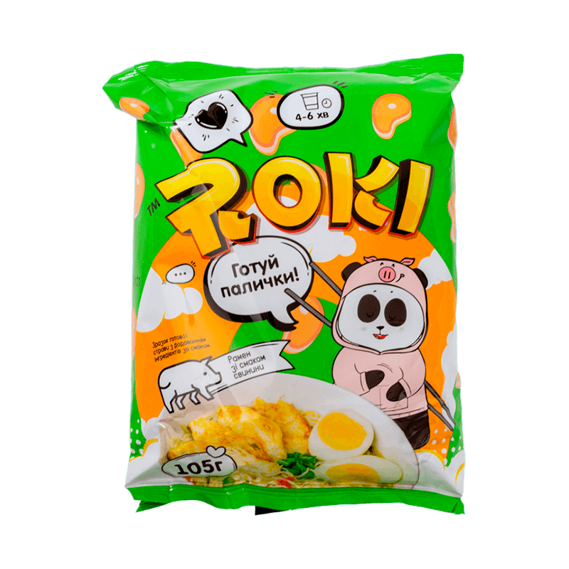 Рамен зі смаком свинини з рисовою локшиною TM Roki пачка 105г