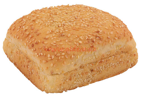 Булочка "Для гамбургера пшенична 70 9х10" з кунжутом