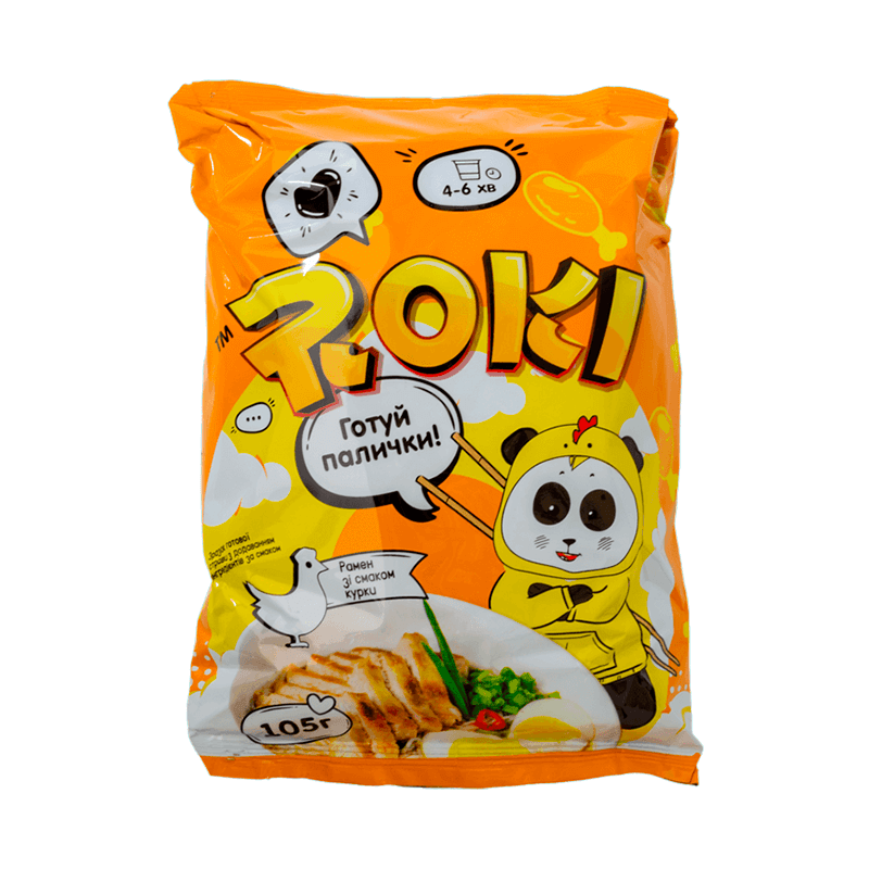 Рамен зі смаком курки з рисовою локшиною TM Roki пачка 105г