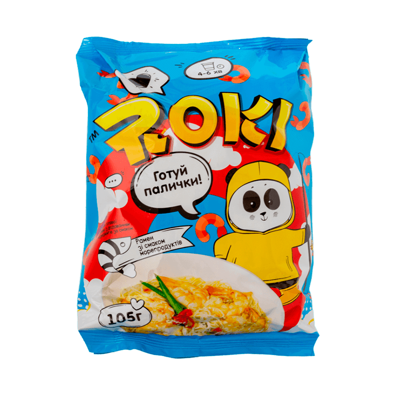 Рамен зі смаком морепродуктів з рисовою локшиною TM Roki пачка 105г