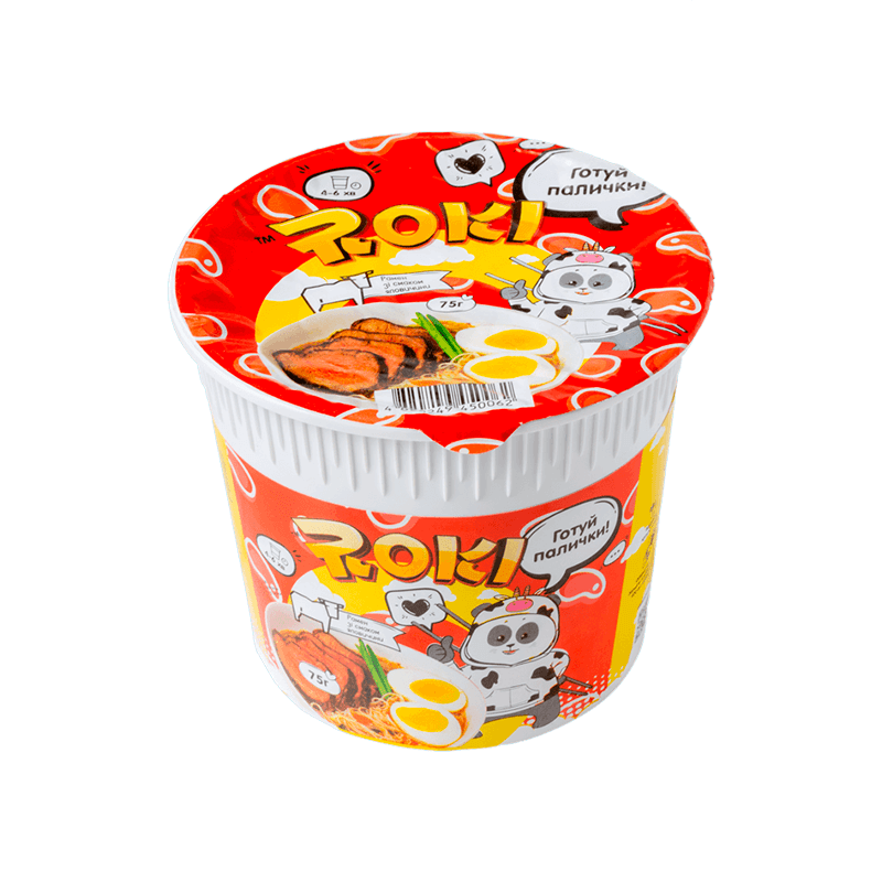 Рамен зі смаком яловичини з рисовою локшиною TM Roki стакан 75г